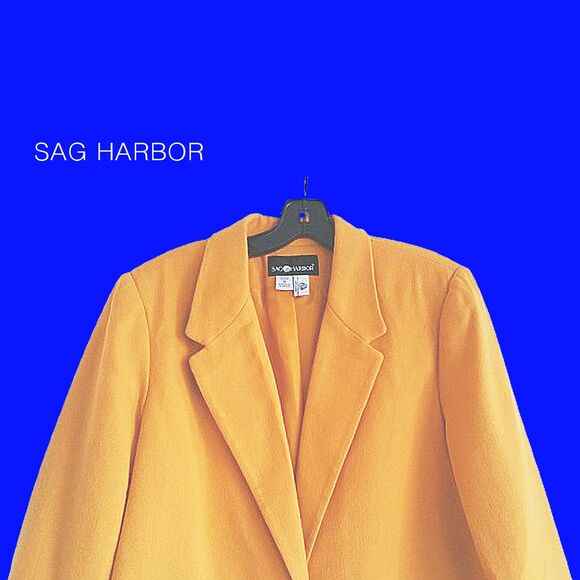 SAG HARBOR Minimalist Lapel One-Button 100% Pure Wool Jacket 16 - Picture 2 of 12